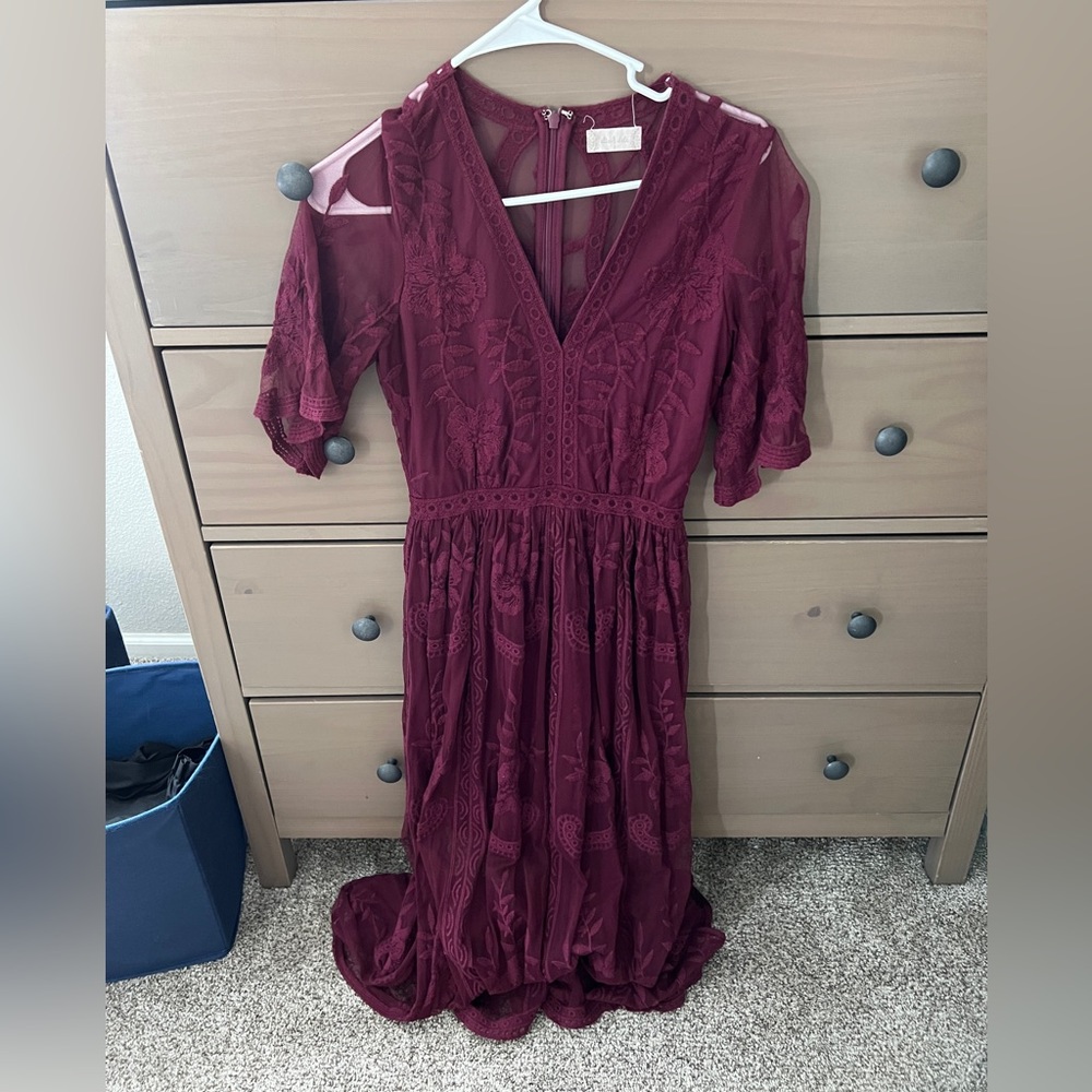 Long lace boho dress